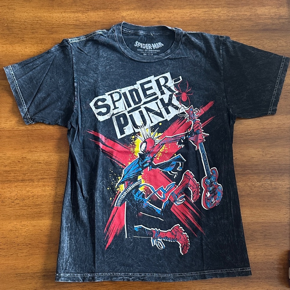 Spider-Man 'Spider Punk' Graphic Tee - Black with Red & Blue